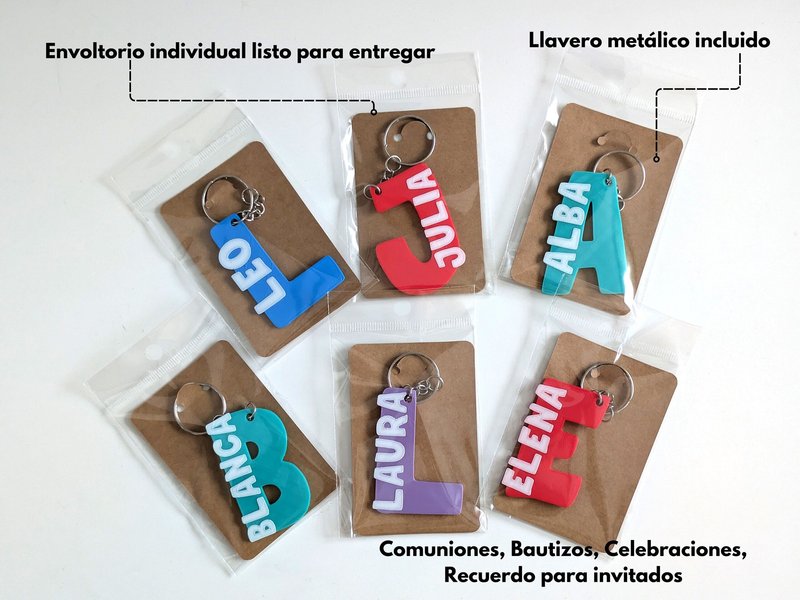 Llaveros Personalizados con Inicial y Nombre - 2