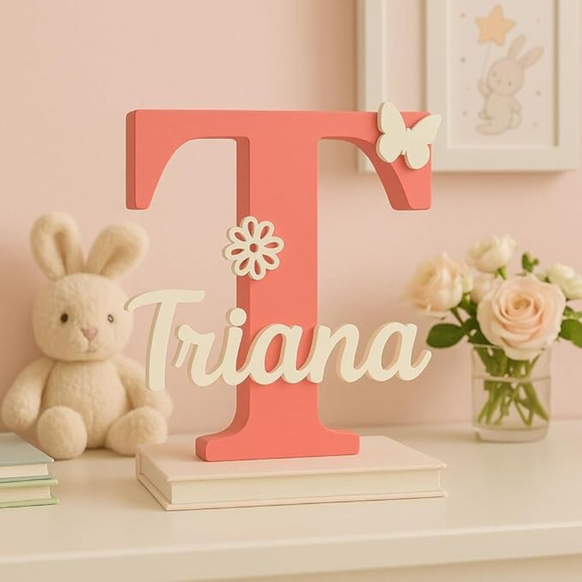 Letra Personalizada con Nombre – Decoración Infantil con Adorno, - 2