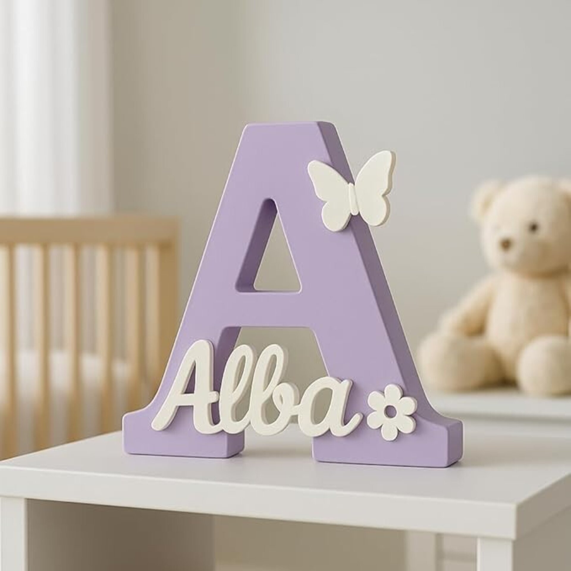 Letra Personalizada con Nombre – Decoración Infantil con Adorno, - 4